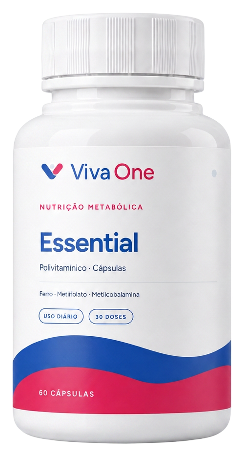 Frasco do polivitamínico VivaOne Essential